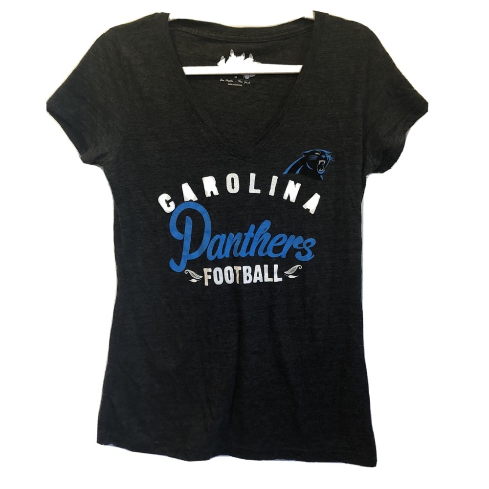Womens Carolina Panthers V Neck T Shirt Size M